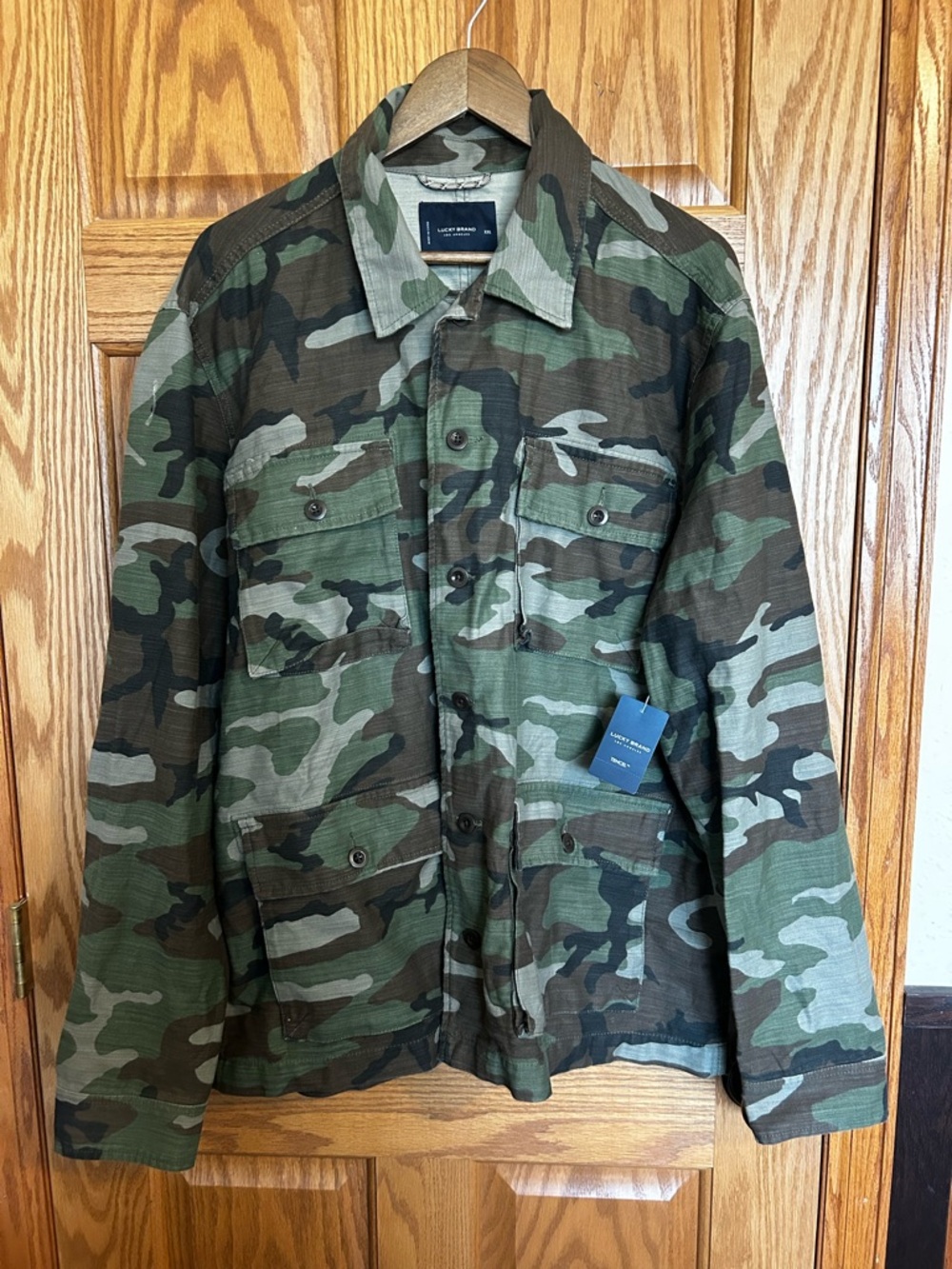 Lucky Brand Denim Camouflage Field Jacket - Green Camo